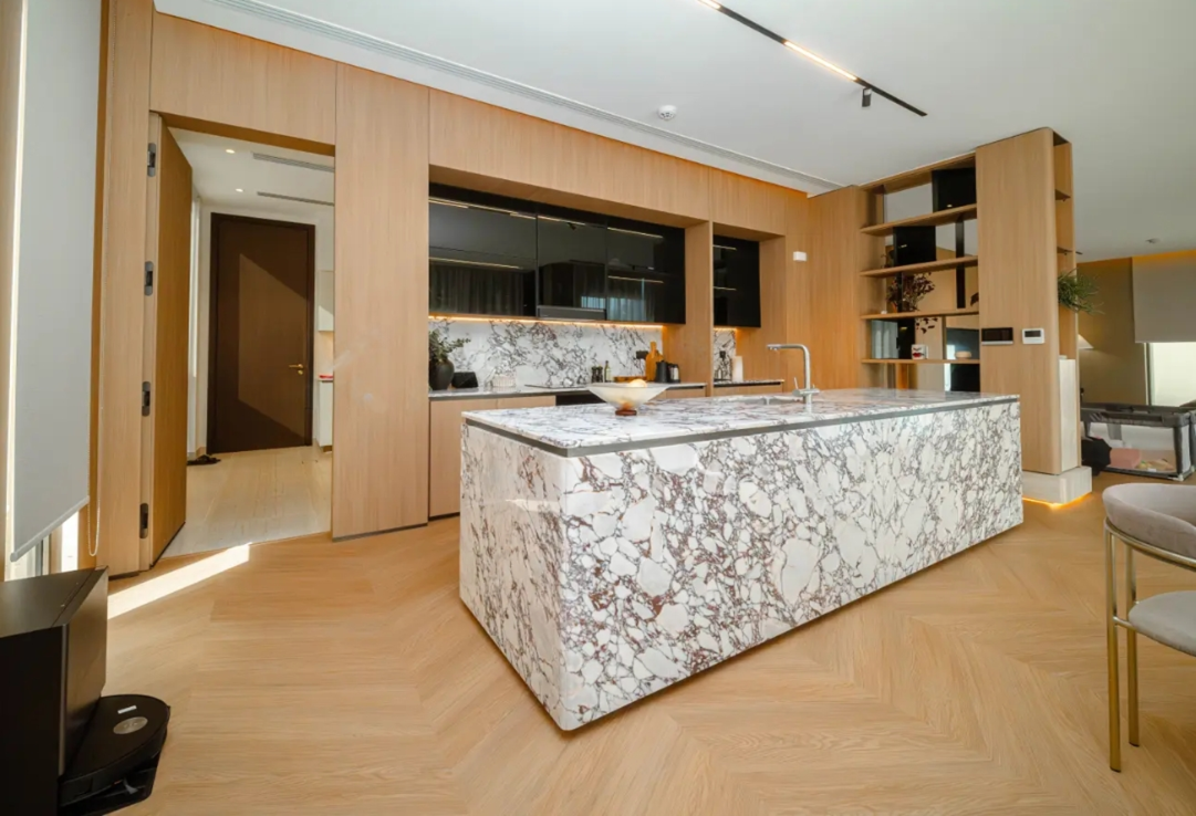Palm Hills 5 BR villa resale park view show kitchen