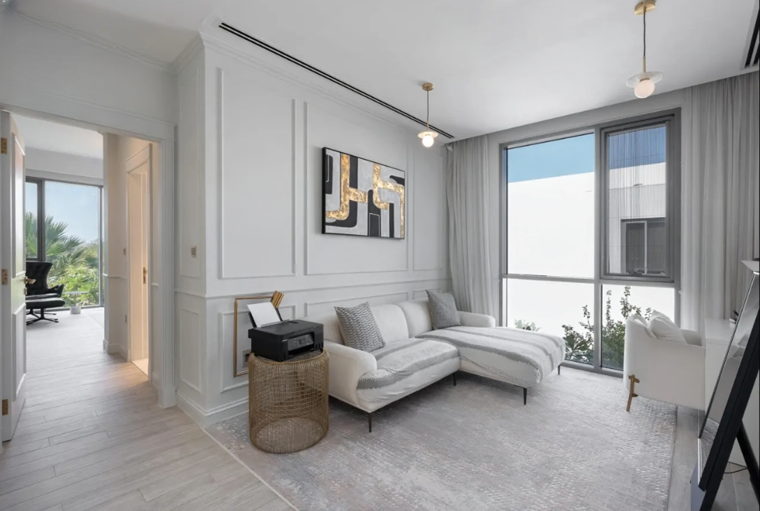 Sidra 4 bedroom corner plot villa resale Dubai Hills Estate living room