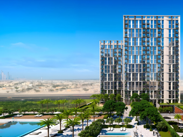 Socio Tower Dubai Hills Estate about facade