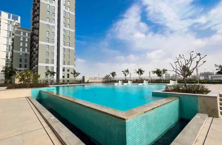 Socio Tower Dubai Hills Estate about swimming pool