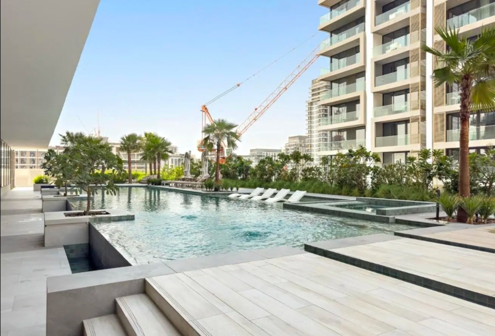 The Grove by Iman studio for sale Dubai Hills Estate pool