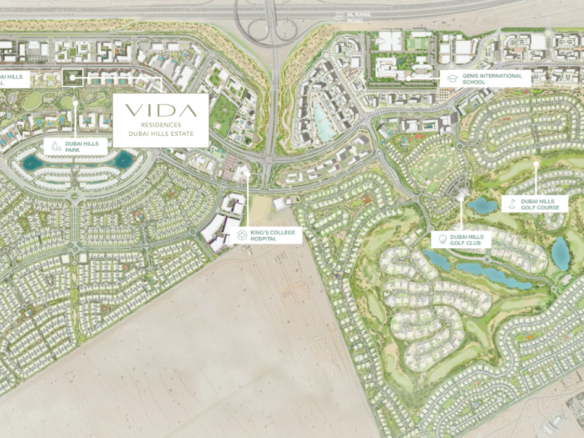 Vida Dubai Hills handover 2BR corner resale pool view location map